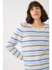 Kaffe Strickpullover KAlinka Regular fit in Blue/Nature/Chalk Stripe