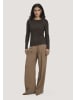 Hessnatur Hessnatur Longsleeve Slim aus Bio-Schurwolle und TENCEL™ Lyocell in kakao braun