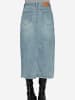 SASSYCLASSY Midi Jeans Rock mit Schlitz in Blau