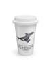 Mr. & Mrs. Panda ToGo Kaffeebecher Orca mit Spruch in Weiß