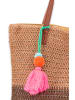 styleBREAKER Papierstroh Strandtasche in Braun-Dunkelbraun