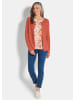GOLDNER Cardigan aus Baumwolle, Rundhals in terrakotta