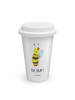 Mr. & Mrs. Panda Kaffeebecher To Go Biene Happy mit Spruch in Weiß