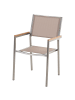 Beliani 7-tlg Gartentisch Set GROSSETO in Schwarz/Beige/Silber