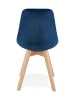 KADIMA DESIGN Vintage Samtstuhl für Wohnzimmer Holz Textil | Retro Stil in Blau-Beige