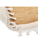Beliani Geflochtener Teppich MARTS in Beige/Weiß - (W) 140 x (L) 140 cm