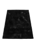KADIMA DESIGN Hochflor Teppich Shaggy Unifarben Schlafzimmer in Schwarz