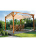 Beliani Garten-Pergola VILLAROSA in Beige/Braun - (W) 320 x (H) 250 x (L) 380 cm