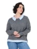Ulla Popken Pullover in hellgrau mélange