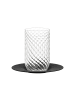 Eisch Latte Macchiato Glas mit Untertasse Twist 360 ml in schwarz