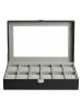 SONGMICS Uhrenbox in Schwarz-Grau - (B)30.2 x (H)7.8 x (T)20.2 cm
