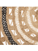 Beliani Geflochtener Teppich GOYNE in Beige/Schwarz - (W) 140 x (H) 1.2 x (L) 140 cm
