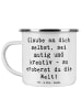 Mr. & Mrs. Panda Kaffeebecher Spruch Die Freude an der Kreativit... in Weiß