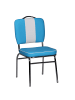 FineBuy Esszimmerstuhl in Blau / Kunstleder / 47x45x90