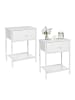 relaxdays 2 x Nachttisch in Weiß – (B)40 x (H)55 x (T)30 cm