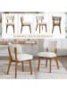 ABRIHOME Esszimmerstühle 2er Set Mid-Century Stil in Beige, 54.5x47x77 cm