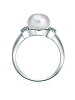 Valero Pearls Perlen-Ring Sterling Silber Zirkonia Süßwasser-Zuchtperle in silber