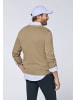 Polo Sylt Strickpullover mit V-Neck und Stickerei in Grau