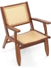COSTWAY Rattan Akzentstuhl in Braun