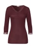 Hanro Sleepshirt Woolen Lace in vivid brown