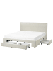Beliani Doppelbett SOUTRIN in Beige - (W) 191 x (H) 106 x (L) 218 cm