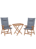 Beliani 3-tlg Bistro Set JAVA in Braun/Blau