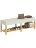 HOMCOM Schuhbank-140L x 44B x 48H cm-Cremeweiß