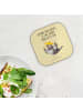 Mr. & Mrs. Panda Holzuntersetzer Rabe Sombrero mit Spruch in Gelb Pastell