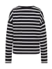 ELBSAND Sweatshirt Elva in Coldwater + Cloud White STRIPE