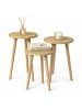 VCM  3-tlg. Beistelltisch Set Rund Barilo 52/47/42 cm in Honig-Eiche