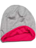 styleBREAKER Wende Beanie Mütze in Grau meliert / Pink