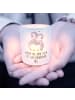 Mr. & Mrs. Panda Glas Teelichthalter Pinguine Kuscheln mit Spruch in Transparent