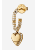 Guess Damen-Ohrringe Herz Pavé Creolen Goldfarben