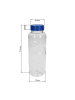 elasto Trinkflasche Carve "Refresh" in transparent-blau/weiß - 700 ml