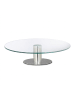 relaxdays 2 x Tortenplatte in Transparent/ Silber - (H)7 x ∅ 30 cm