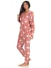 NORMANN Schlafanzug Eteiler Jumpsuit Overall Sterne - 51296 in rosa