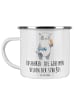 Mr. & Mrs. Panda Camping Emaille Tasse Busfahrer Helden mit Spruch in Weiß