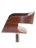 MCW Retro Barhocker A47, Walnuss-Optik, Kunstleder creme