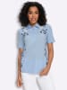 Sieh an! Poloshirt in eisblau-marine-bedruckt