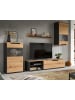 Inn.Furn Wohnwand Eiche Artisan, grau 4-teilig 246 cm, Schrankwand mit Soft-Close