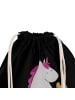 Mr. & Mrs. Panda Drawstring Bag Einhorn Künstler mit Spruch in Schwarz