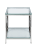 Beliani Beistelltisch AUDET in Silber/Transparent - (W) 45 x (H) 48 x (L) 45 cm
