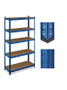 relaxdays 2 x Schwerlastregal in Blau - (B)100 x (H)180 x (T)40 cm