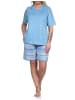 NORMANN kurzarm Shorty Schlafanzug Ethnolook - 72782 in hellblau