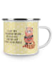 Mr. & Mrs. Panda Camping Emaille Tasse Roter Panda mit Spruch in Gelb Pastell