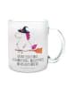 Mr. & Mrs. Panda Trinkglas Einhorn Hexe mit Spruch in Transparent
