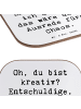 Mr. & Mrs. Panda Holzuntersetzer Spruch Kreatives Chaos mit Spruch in Weiß