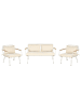 Beliani 4-tlg Sitzgruppe MONTESILVANO in Beige/Weiß/Braun