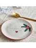 Bloomingville Teller JOVIDA Weihnachtsteller mit HERZ und Tannenzweig 16 cm