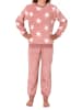 NORMANN langarm Schlafanzug Bündchen Sterne Coralfleece - 76982 in rosa